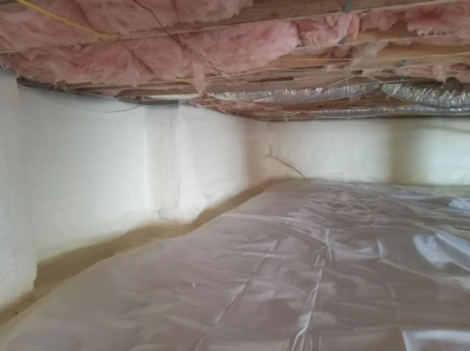 Crawl space encapsulation with closed-cell spray foam for Roof Leak Repair in Bermuda Dunes